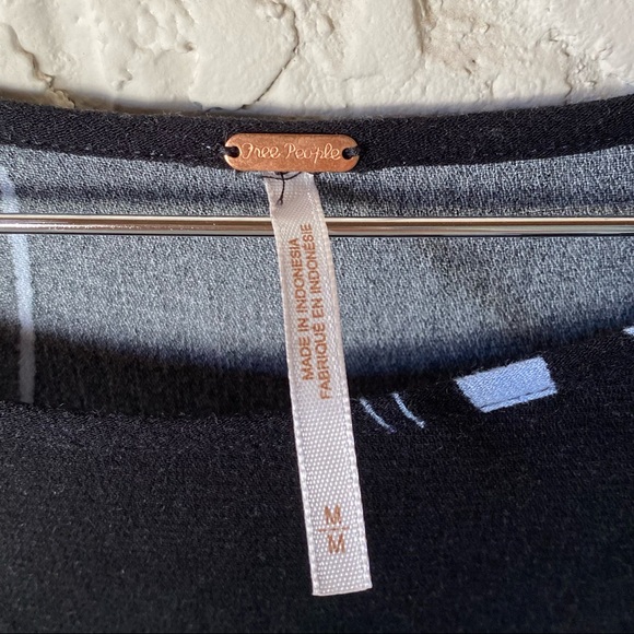 Free People Cold Shoulder Black Mini Dress - Picture 4 of 7